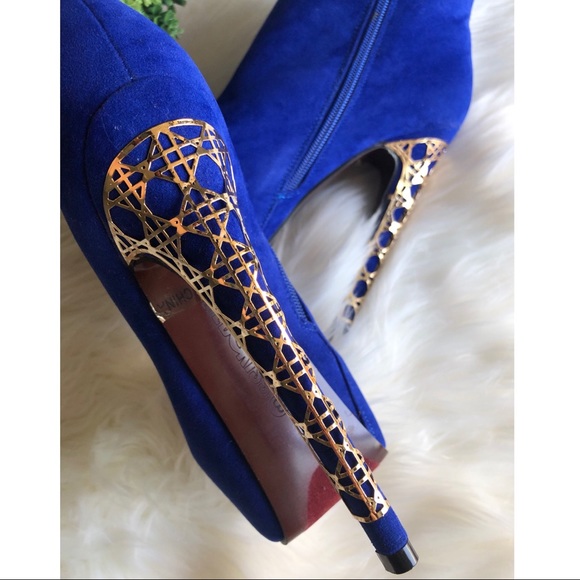 🆕 Royal Blue Platform Stiletto Booties - Picture 5 of 7